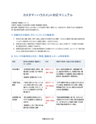 04_カスハラ対応マニュアル_厳格型（養護老人ホーム）（1ページ目のプレビュー）