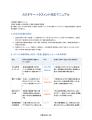 05_カスハラ対応マニュアル_標準型（養護老人ホーム）（1ページ目のプレビュー）