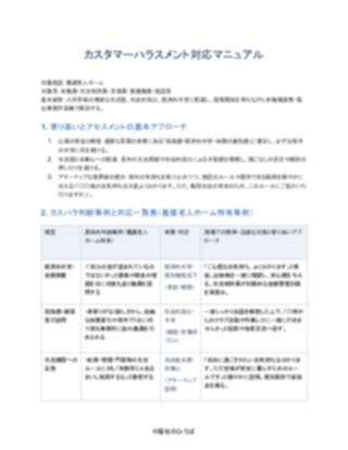 06_カスハラ対応マニュアル_配慮型（養護老人ホーム）（1ページ目のプレビュー）