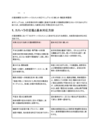 介護医療院 カスタマーハラスメント対応マニュアル V2（厳しめ）（1ページ目のプレビュー）