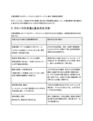 介護医療院 カスタマーハラスメント対応マニュアル V2(軽め)(1ページ目のプレビュー)