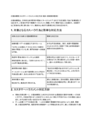 介護医療院 カスタマーハラスメント対応方針（軽め）（1ページ目のプレビュー）