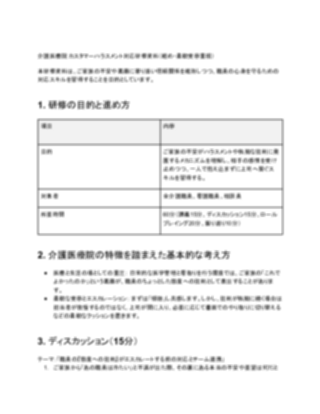 介護医療院 カスタマーハラスメント対応研修資料(軽め)(1ページ目のプレビュー)