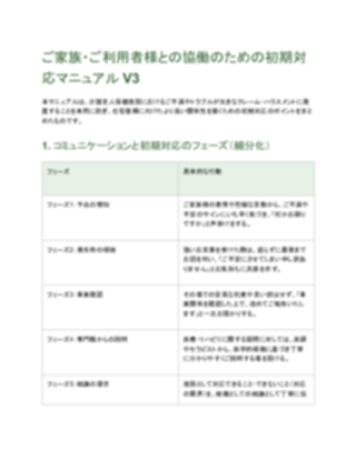 【軽め】カスタマーハラスメント対応初期手順(老健向け)V3(1ページ目のプレビュー)
