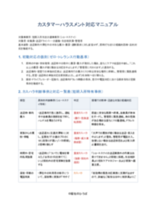 04_カスハラ対応マニュアル_厳格型（短期入所生活介護）（1ページ目のプレビュー）