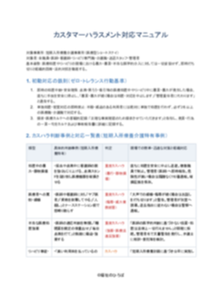 04_カスハラ対応マニュアル_厳格型(短期入所療養介護)(1ページ目のプレビュー)