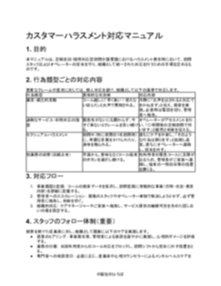 【一般的】定期巡回・随時対応型訪問介護看護 カスタマーハラスメント対応マニュアル（1ページ目のプレビュー）