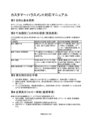 【厳しめ】定期巡回・随時対応型訪問介護看護 カスタマーハラスメント対応マニュアル(1ページ目のプレビュー)