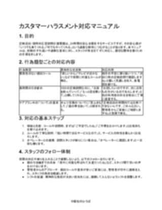 【軽め】定期巡回・随時対応型訪問介護看護 カスタマーハラスメント対応マニュアル（1ページ目のプレビュー）