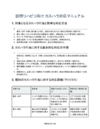 訪問リハビリ_カスハラ対応マニュアル_一般的（1ページ目のプレビュー）