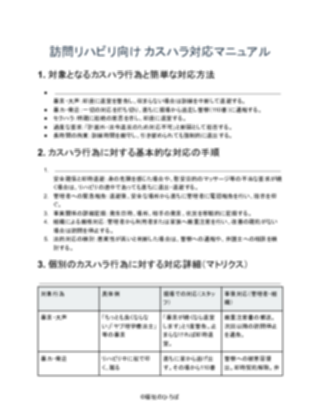 訪問リハビリ_カスハラ対応マニュアル_厳しめ(1ページ目のプレビュー)