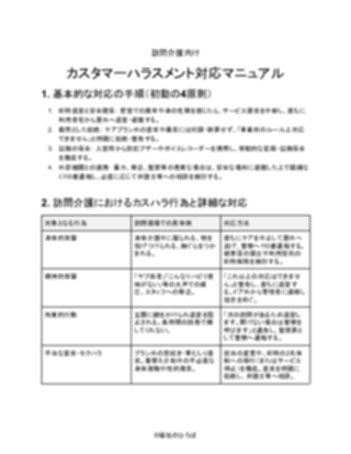訪問介護向け_対応マニュアル(厳しめ)(1ページ目のプレビュー)