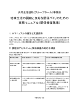 【共同生活援助（グループホーム）事業所】カスタマーハラスメント対応マニュアル（軽め）（1ページ目のプレビュー）