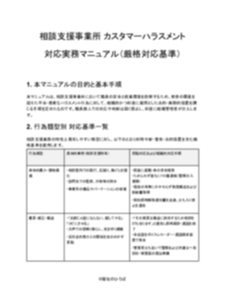 【相談支援事業所】カスタマーハラスメント対応マニュアル（厳しめ）（1ページ目のプレビュー）