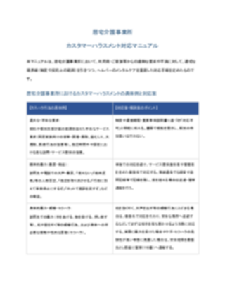 居宅介護_カスタマーハラスメント対応マニュアル（軽め）_V5（1ページ目のプレビュー）