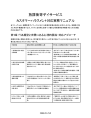 【放課後等デイサービス】カスタマーハラスメント対応マニュアル(軽め)(1ページ目のプレビュー)