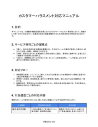 【一般的】小規模多機能型居宅介護 カスタマーハラスメント対応マニュアル V2（1ページ目のプレビュー）