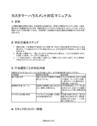 【軽め】小規模多機能型居宅介護 カスタマーハラスメント対応マニュアル V2(1ページ目のプレビュー)