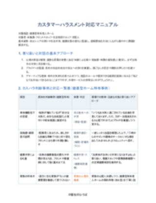 06_カスハラ対応マニュアル_配慮型（健康型有料老人ホーム）（1ページ目のプレビュー）
